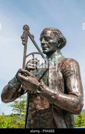 Une statue du capitaine James Cook à Corner Brook commémore son inventaire de la côte de Terre-Neuve de 1763 à 1767. Banque D'Images