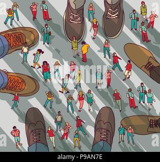 Big et small business businessman grand groupe de personnes Illustration de Vecteur