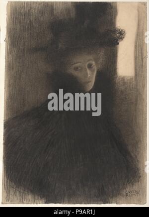 Portrait d'une dame avec cape et chapeau. Musée : Albertina, Vienne. Banque D'Images