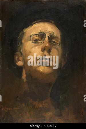Autoportrait avec pince-nez. Gemeentemuseum Den Haag : musée. Banque D'Images