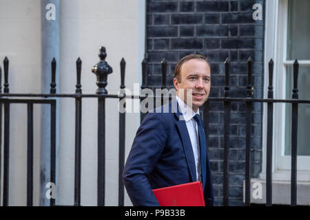 Londres, Royaume-Uni. 17 juillet 2018, Matt, Hancock, Secrétaire de la santé arrive à la réunion du Cabinet, au 10 Downing Street, Londres, Royaume-Uni. Ian Davidson Crédit/Alamy Live News Banque D'Images