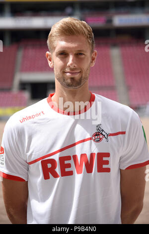 Cologne, Allemagne. 09 juillet, 2018. Deuxième Bundesliga, séance photo de 1. Le FC Cologne pour la saison 2018/2019 au stade RheinEnergie. Lasse de Cologne Sobiech. Credit : Henning Kaiser/dpa/Alamy Live News Banque D'Images