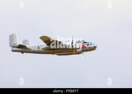 Red Bull North American B25J Mitchell, bombardier moyen N6123C. Banque D'Images