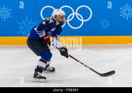 Dani Cameranesi (USA) au cours de la médaille d'or jeu de hockey sur glace Etats-unis contre le Canada aux Jeux Olympiques d'hiver de PyeongChang 2018 Banque D'Images