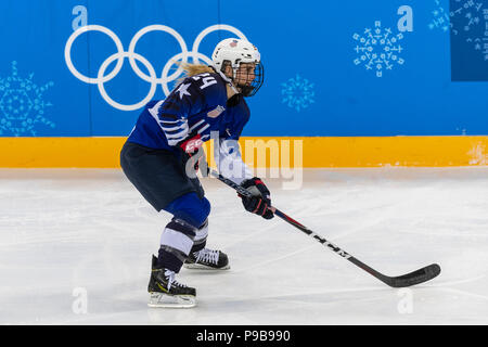 Dani Cameranesi (USA) au cours de la médaille d'or jeu de hockey sur glace Etats-unis contre le Canada aux Jeux Olympiques d'hiver de PyeongChang 2018 Banque D'Images