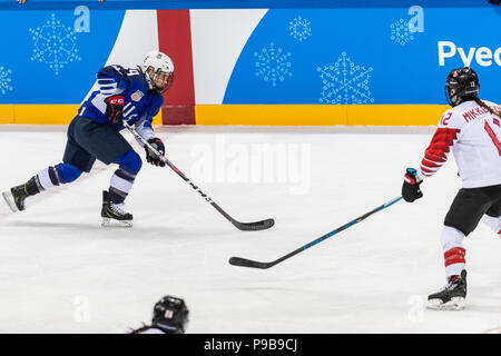 Dani Cameranesi (USA) au cours de la médaille d'or jeu de hockey sur glace Etats-unis contre le Canada aux Jeux Olympiques d'hiver de PyeongChang 2018 Banque D'Images