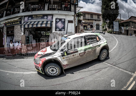 LEFKARA, Chypre - 17 juin 2018 : l'étape spéciale de rallye de Chypre 2018 Banque D'Images