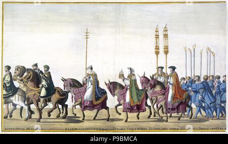 Procession cérémonielle à Bologne à l'occasion du couronnement de Charles Quint. 15-16 feuilles. Musée : Etat de l'Ermitage, Saint-Pétersbourg. Banque D'Images
