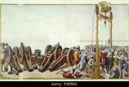 Procession cérémonielle à Bologne à l'occasion du couronnement de Charles Quint. Feuilles 35-36. Musée : Etat de l'Ermitage, Saint-Pétersbourg. Banque D'Images