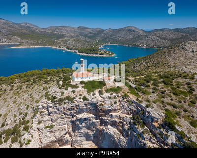 Vue aérienne de l'île de Lastovo Banque D'Images