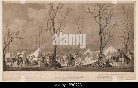 Bivouac des Cosaques à l'Avenue des Champs-Elysées à Paris en mars 1814. Musée : collection privée. Banque D'Images