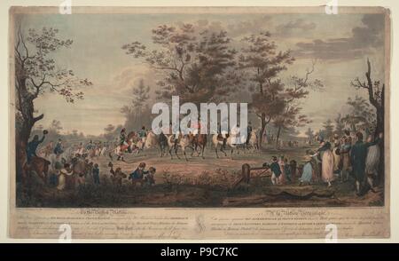 Le Prince Régent, Guillaume III de Prusse, Alexandre I, le général Blücher et l'hetman Platov troupes d'examen dans Hyde Park, le 20 juin 1814. Musée : collection privée. Banque D'Images