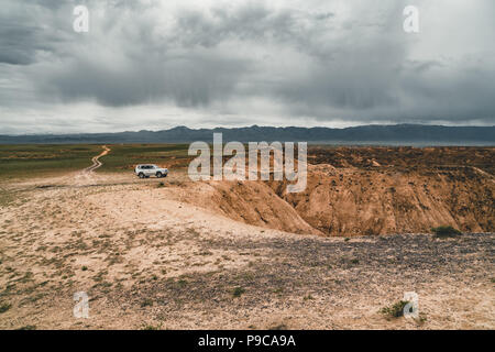 Zhabyr jaune Canyon canyon dans le parc national, le Kazakhstan Auezov Banque D'Images