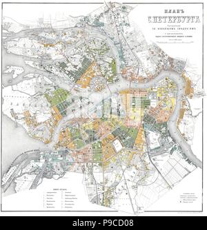 Plan de Saint-Pétersbourg. Musée : collection privée. Banque D'Images