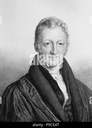 Portrait de Thomas Robert Malthus (1766-1834). Musée : collection privée. Banque D'Images