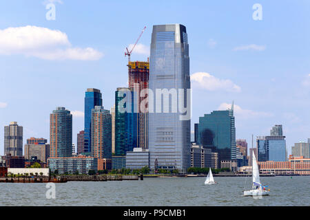 Toits de lieu d'échange, et la Tour Goldman Sachs à Jersey City, NJ Banque D'Images