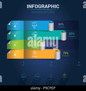 Infographie - Diagramme à barres gondolé Illustration de Vecteur
