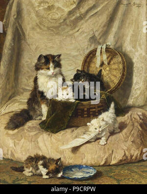 Ronner-Knip Henriùebtte - Chatons à jouer 3 Banque D'Images