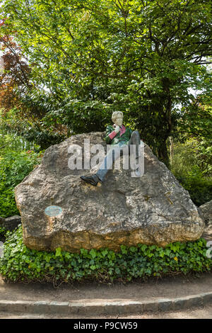 Oscar Wilde memorial statue sculpture à Dublin, Irlande, Europe Banque D'Images