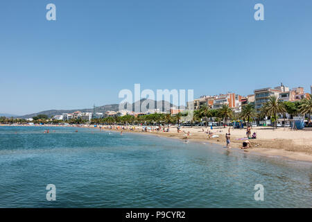 La plage de roses sur Cap de Creus Costa Brava Banque D'Images