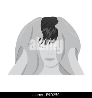 Fille, seule icône dans le style monochrome.Girl vector illustration stock symbol . Illustration de Vecteur