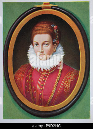 Marie de' Medic, Maria de' Medici, 26 avril 1575 â€" 3 Juillet 1642, a été reine de France comme la deuxième épouse du roi Henri IV de France, de la Maison de Bourbon, l'amélioration numérique reproduction d'une estampe originale de l'année 1900 Banque D'Images