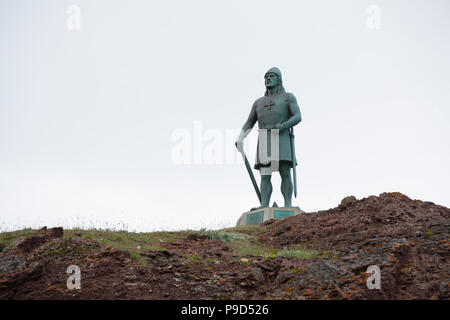 Erik le Rouge statue, le sud du Groenland Banque D'Images