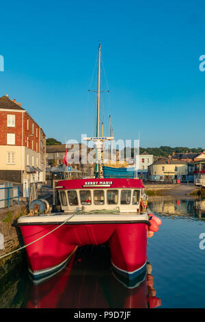 Padstow Cornwall England 12 Juillet 2018 Au petit matin sur le port de Padstow Banque D'Images