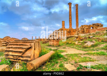 Timgad, ruines d'un Roman-Berber ville en Algérie. Banque D'Images