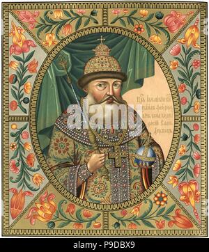 Portrait du Tsar Mikhaïl Fiodorovitch de Russie JE (1596-1645). Musée : bibliothèque historique, l'Etat russe à Moscou. Banque D'Images