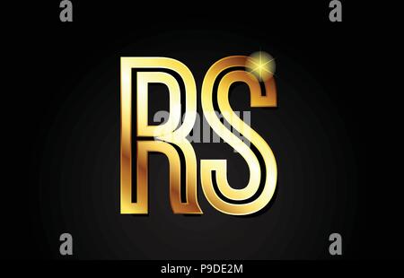 Lettre alphabet or rs r s combinaison logo design adapté pour une société ou entreprise Illustration de Vecteur