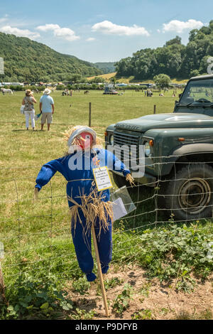 Épouvantail faites par les enfants de l'école primaire sur l'affichage à Monmouthshire show, juillet 2018. Banque D'Images