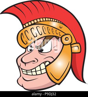 Cartoon vector illustration d'un Trojan warrior Illustration de Vecteur