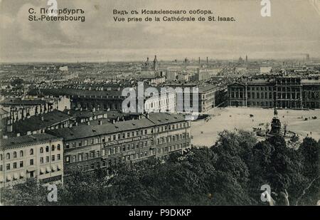 Vue de l'hôtel Astoria de la la Cathédrale Saint Isaac à Saint-Pétersbourg. Musée : collection privée. Banque D'Images