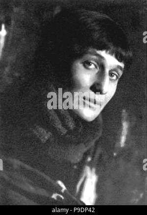 Portrait de la poétesse Anna Akhmatova (1889-1966). Musée : collection privée. Banque D'Images