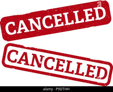 Timbres en caoutchouc rouge avec mot ANNULÉ Illustration de Vecteur