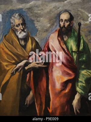 El Greco (1541-1614). Peintre de Crète. Saint Pierre et Saint Paul, 1590-1600. Musée national d'Art de Catalogne. Barcelone. La Catalogne. L'Espagne. Banque D'Images