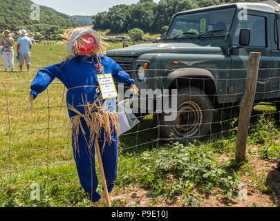 Épouvantail faites par les enfants de l'école primaire sur l'affichage à Monmouthshire show, juillet 2018. Banque D'Images