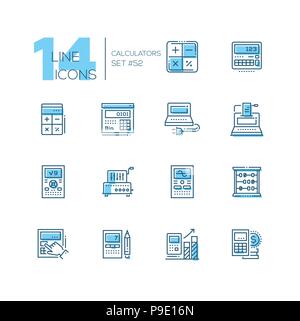 Calculatrices - ligne moderne design icons set Illustration de Vecteur