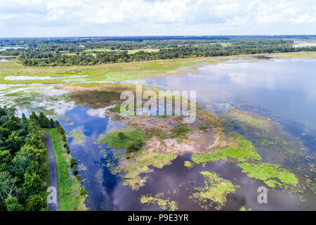 Lakeland Florida,Lake Parker,vue aérienne au plafond,FL18071146d Banque D'Images