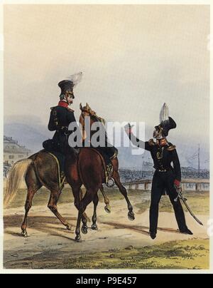 Alemania. Reino de Bayern. Del siglo XIX. Uniformes Oficial de la gendarmerie. Banque D'Images