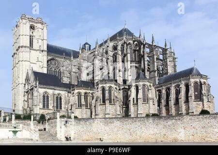 Cathédrale Saint Julien au Mans, France Banque D'Images