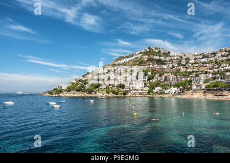 Canyelles roses sur le Cap Creus Costa Brava Banque D'Images