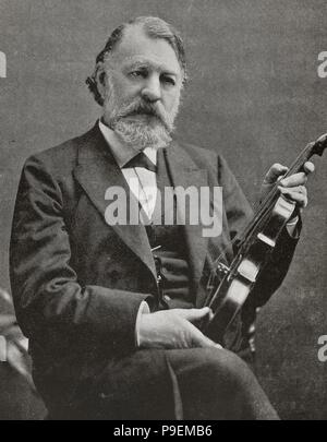 Joseph Joachim (1831-1907). Violoniste hongrois, chef d'orchestre, compositeur et professeur. Portrait. La photographie. Banque D'Images