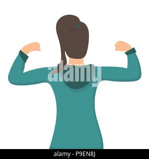 Forte puissance femme montrant ses muscles isolé sur fond blanc Illustration de Vecteur