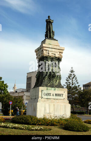 La statue de Segismundo Moret, un politicien local, président du gouvernement et chef du parti libéral en 1838. La statue se trouve dans le cent Banque D'Images
