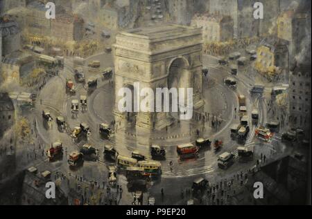Aleksander Jedrzejewski (1903-1974). Peintre polonais. Arc de Triomphe à Paris-Etoile, ca. 1932. Musée de Silésie. Katowice. La Pologne. Banque D'Images