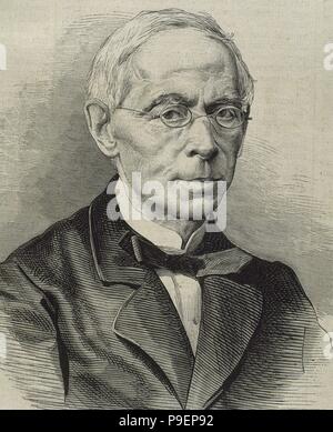 Juan Eugenio Hartzenbusch (1806-1880). Dramaturge espagnol. Il a été le directeur de la Bibliothèque nationale d'Espagne jusqu'à sa retraite en 1875. Portrait. La gravure. Banque D'Images