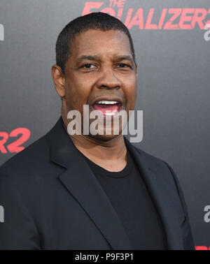 Hollywood, Californie, USA. 17 juillet, 2018. Denzel Washington arrive pour 'l'Equalizer 2' Los Angeles Premiere au Chinese Theatre. Credit : Lisa O'Connor/ZUMA/Alamy Fil Live News Banque D'Images