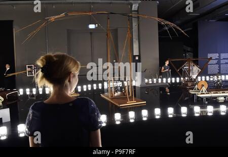 Ouverture de la Parade exposition consacrée à Léonard de Vinci, au Musée national des sciences et de la technologie Léonard De Vinci dans la Via San Vittore, 21 (Duilio Piaggesi, Milan - 2018-07-18) ps la photo peut être utilisée à l'égard du contexte dans lequel a été prise, et sans l'intention diffamatoire de la décoration de personnes représentée Banque D'Images